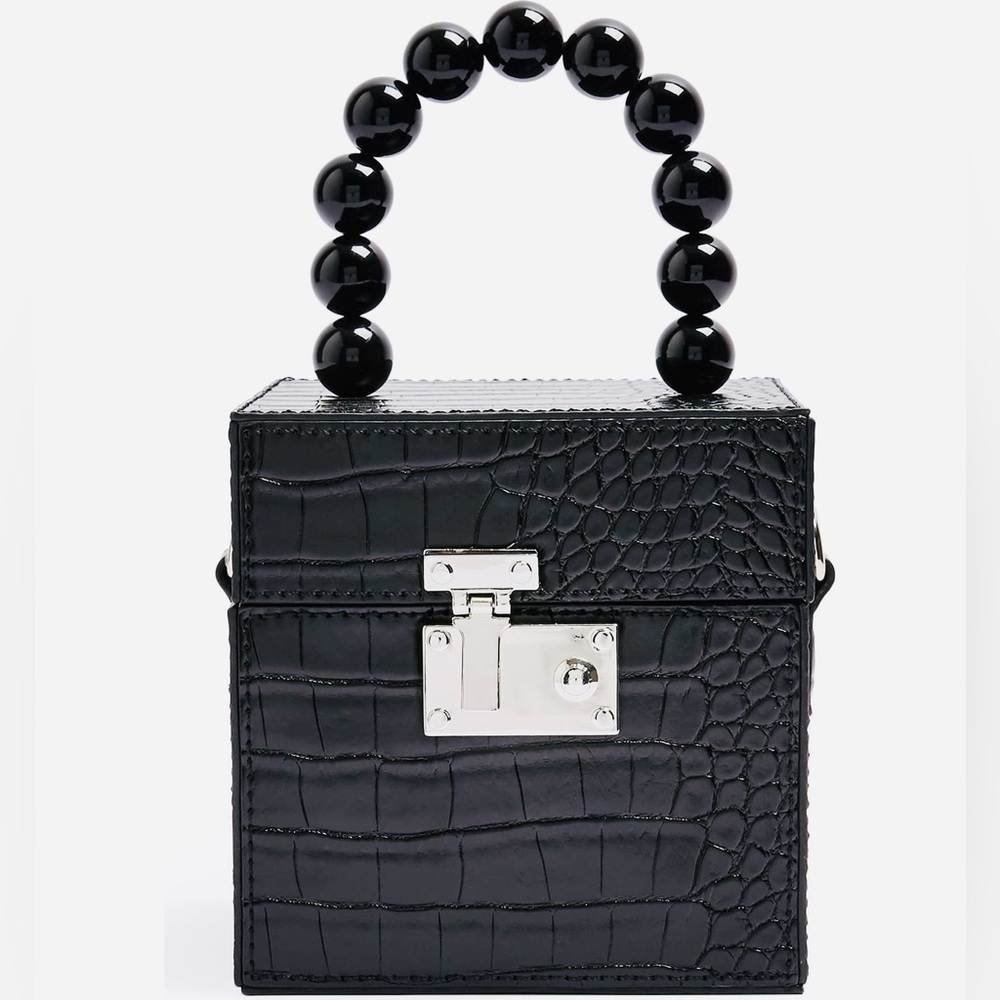 TOPSHOP Croc-Embossed Square Handbag - Picture 2 of 5